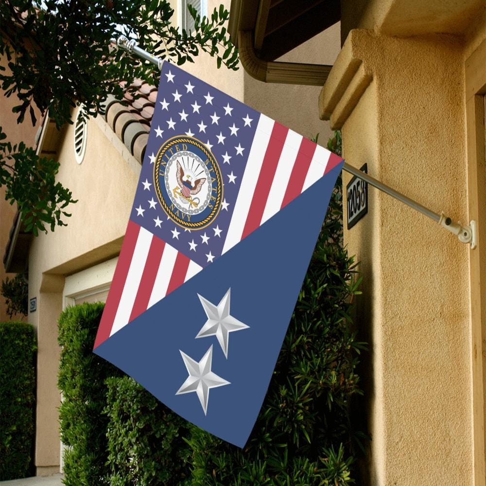 US Navy O-8 Rear Admiral O8 RADM Flag Officer House Flag 28 inches x 40 inches Twin-Side Printing-HouseFlag-Navy-Officer-Veterans Nation