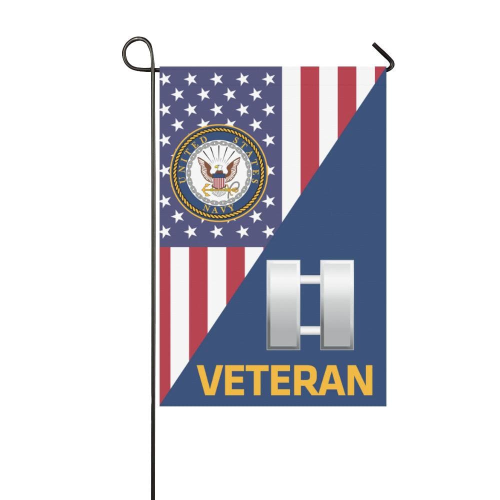 US Navy O-3 Lieutenant O3 LT Junior Officer Veteran Garden Flag/Yard Flag 12 inches x 18 inches Twin-Side Printing-GDFlag-Navy-Officer-Veterans Nation