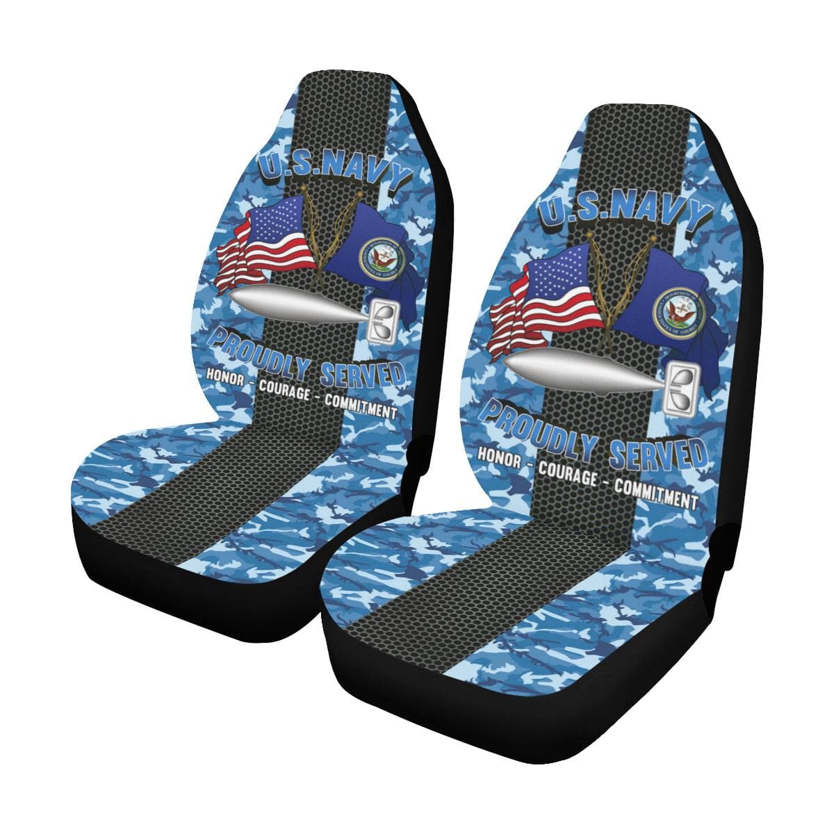 U.S Navy Torpedoman's mate Navy TM Car Seat Covers (Set of 2)-SeatCovers-Navy-Rate-Veterans Nation