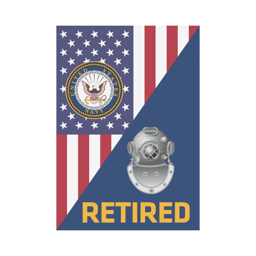 US Navy Diver Navy ND Retired House Flag 28 inches x 40 inches Twin-Side Printing-HouseFlag-Navy-Rate-Veterans Nation