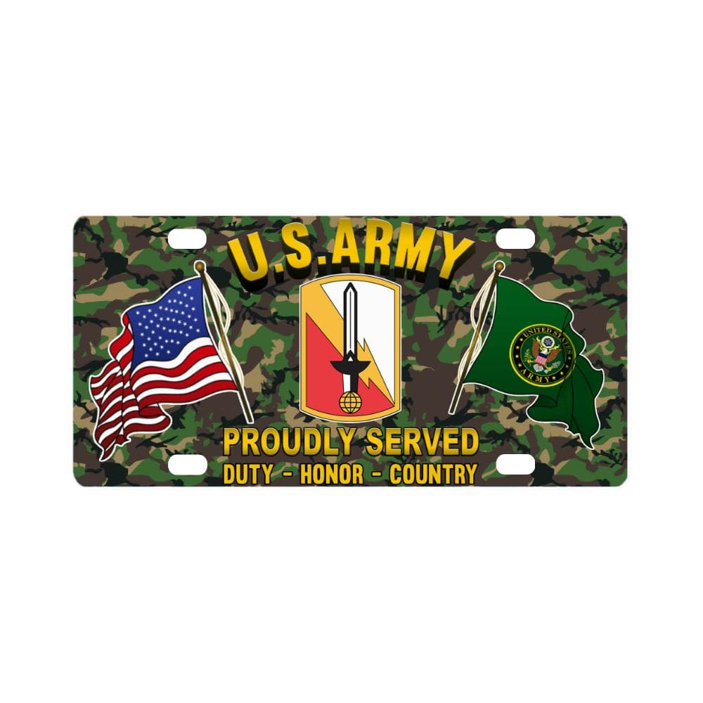 US ARMY 21ST SIGNAL BRIGADE- Classic License Plate-LicensePlate-Army-CSIB-Veterans Nation
