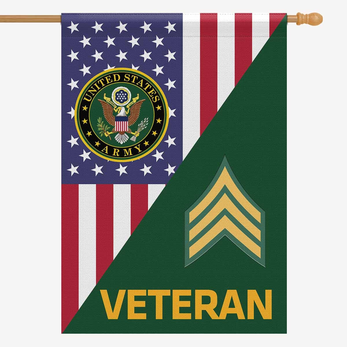 US Army E-5 Sergeant E5 SGT Veteran House Flag 28 Inch x 40 Inch 2-Side Printing-HouseFlag-Army-Ranks-Veterans Nation