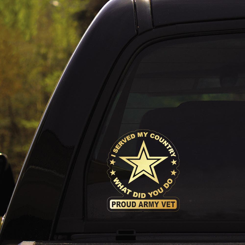 I Served My Country, What Did You Do Proud Military Veteran Clear Stickers-Decal-General-Veterans Nation