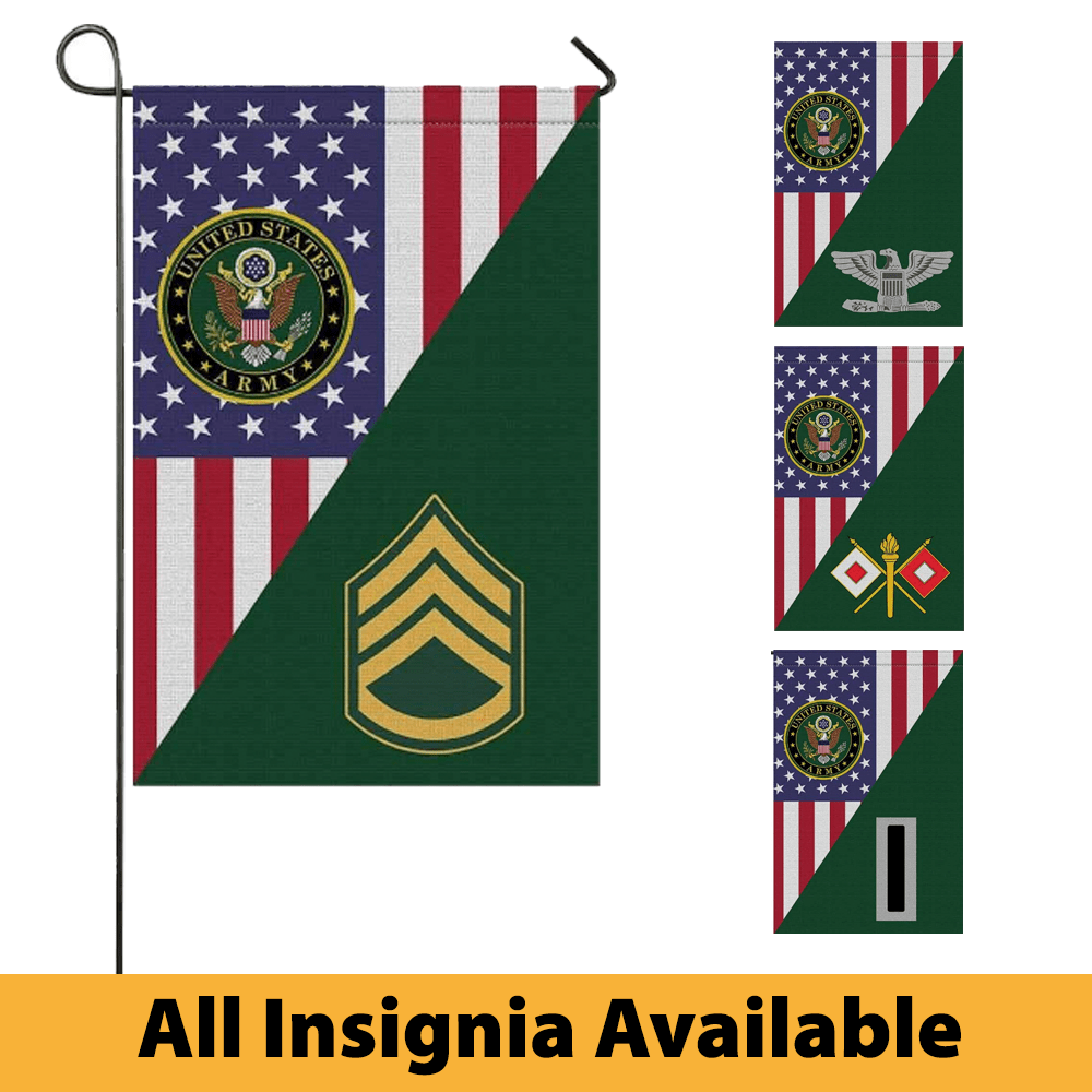 US Army Insignia With America Flag Garden Flag/Yard Flag 12 Inch x 18 Inch Twin-Side Printing-GDFlag-Army-Veterans Nation