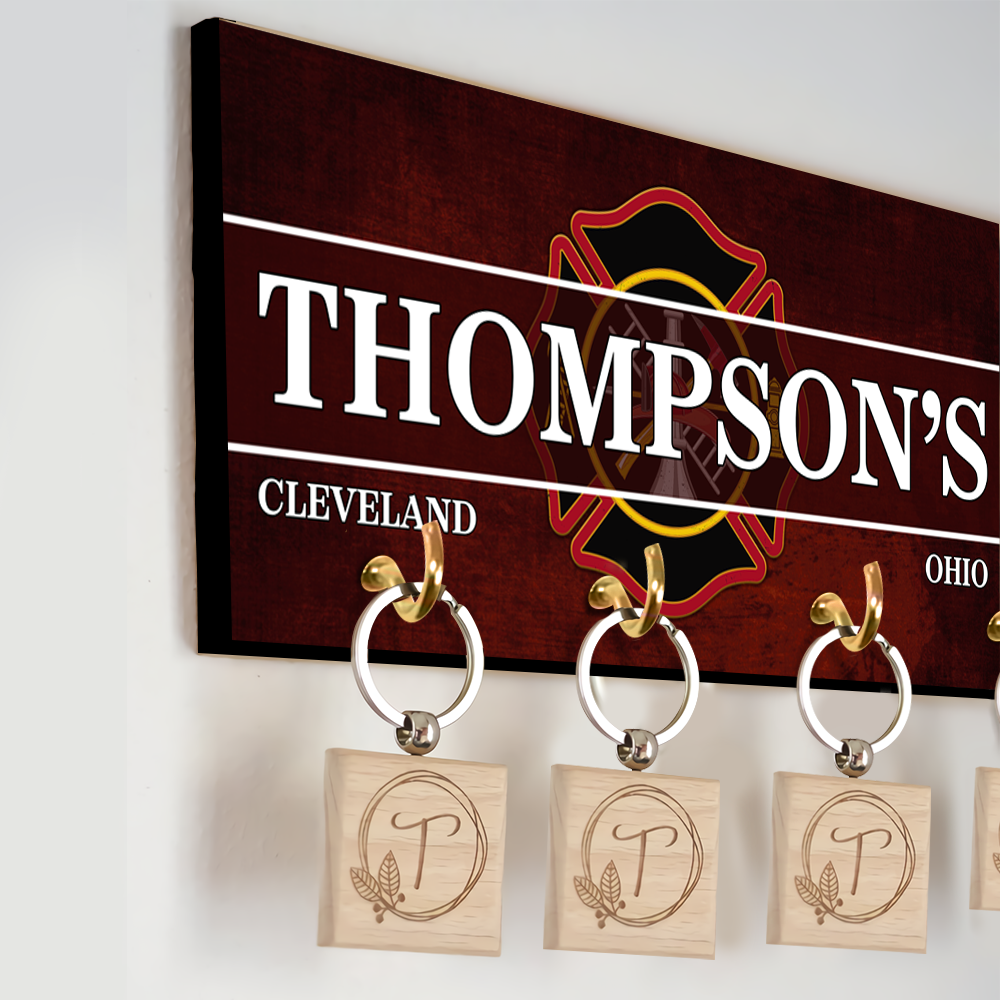 Personalized Key Hook - Personalized Name & Text, Fire Fighter-Kustom-Veterans Nation