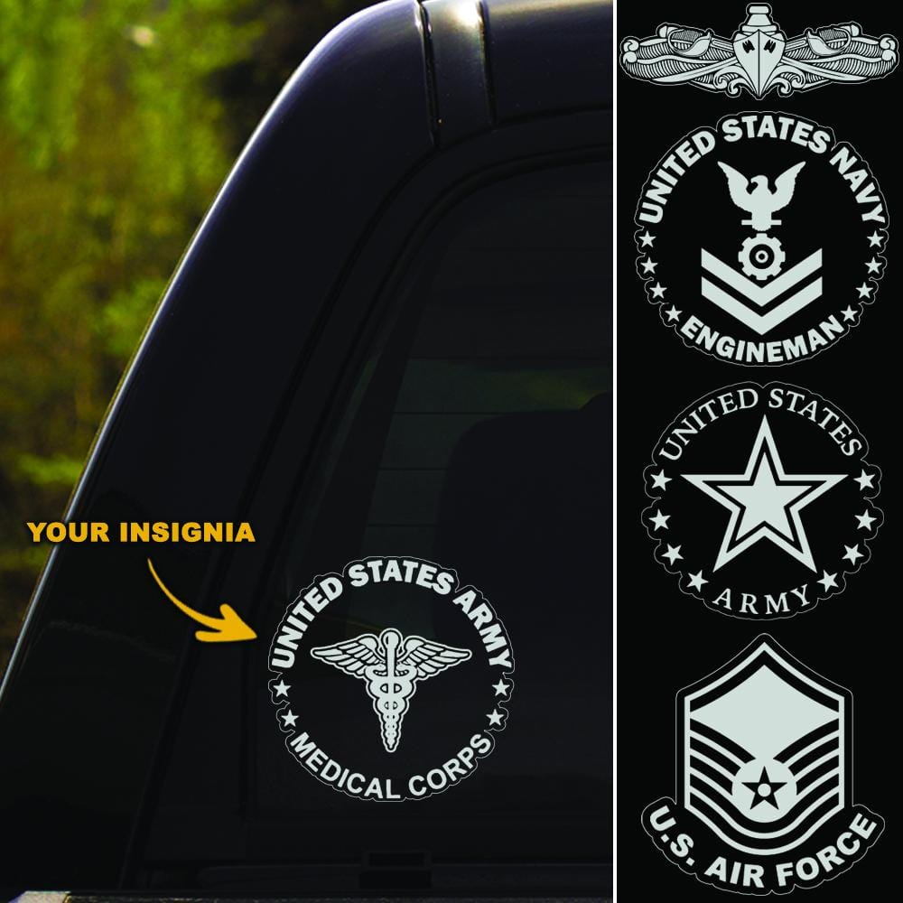 US Military Insignia Clear Stickers-Decal-AllBranch-Veterans Nation