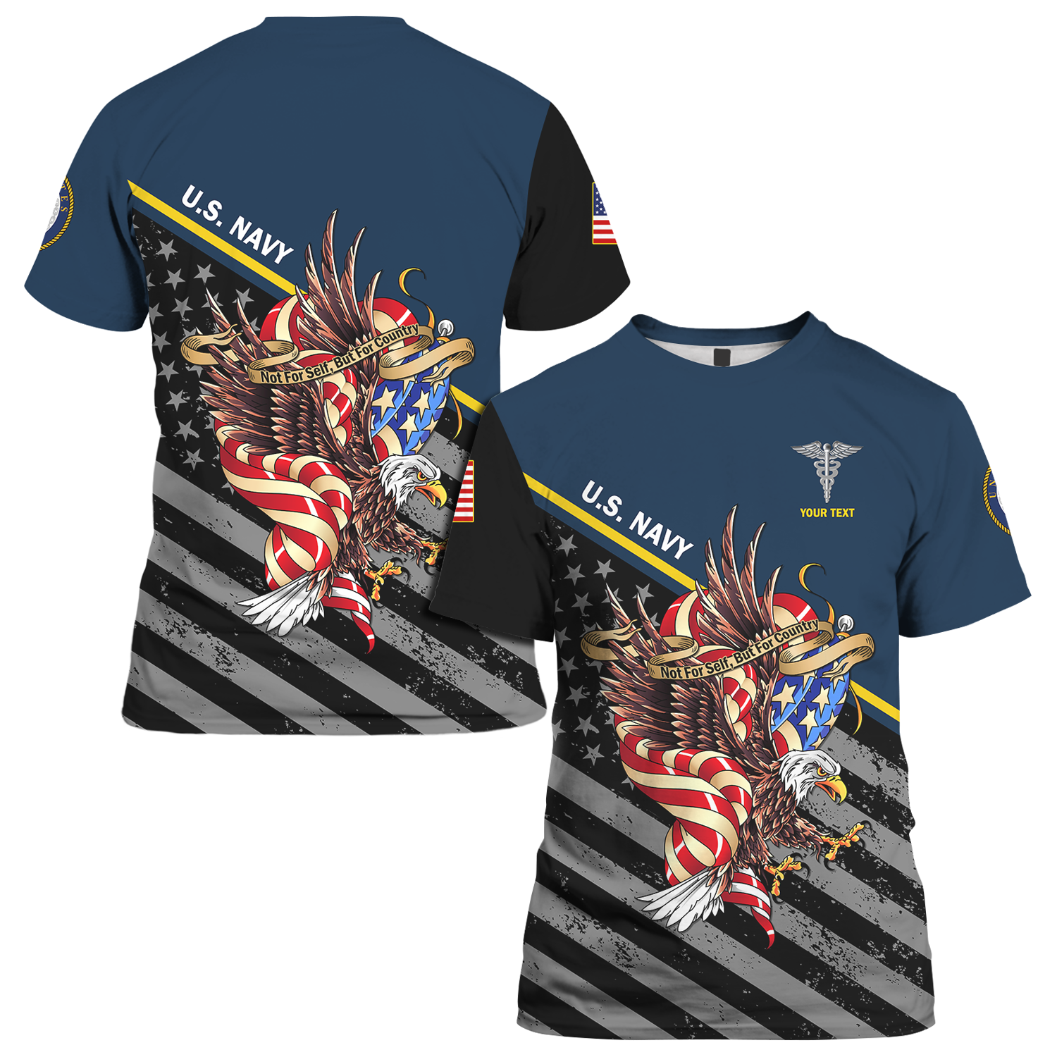 Custom 3D All Over Prints T-Shirt, Personalized Name And Ranks, Military Motto-AOV-Custom-Veterans Nation