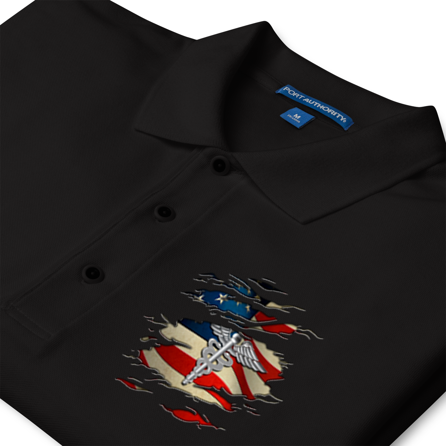 Custom US Navy Ranks/Insignia, Scratch Art, Print On Left Chest Polo Shirt