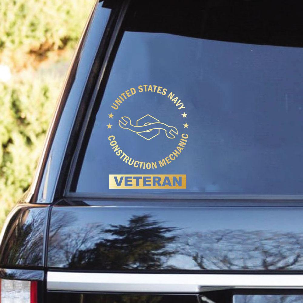 US Navy Construction Mechanic CM Clear Stickers-Decal-Navy-Rate-Veterans Nation