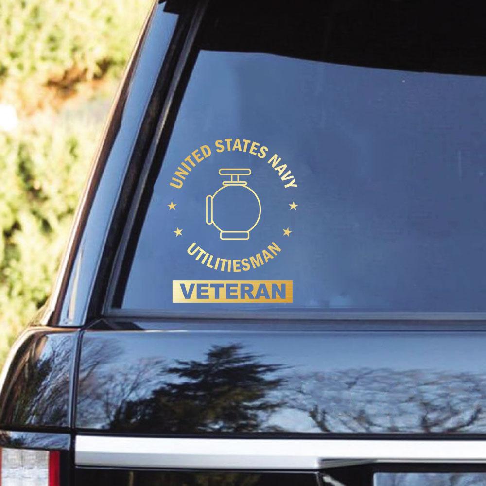 US Navy Utilitiesman UT Clear Stickers-Decal-Navy-Rate-Veterans Nation