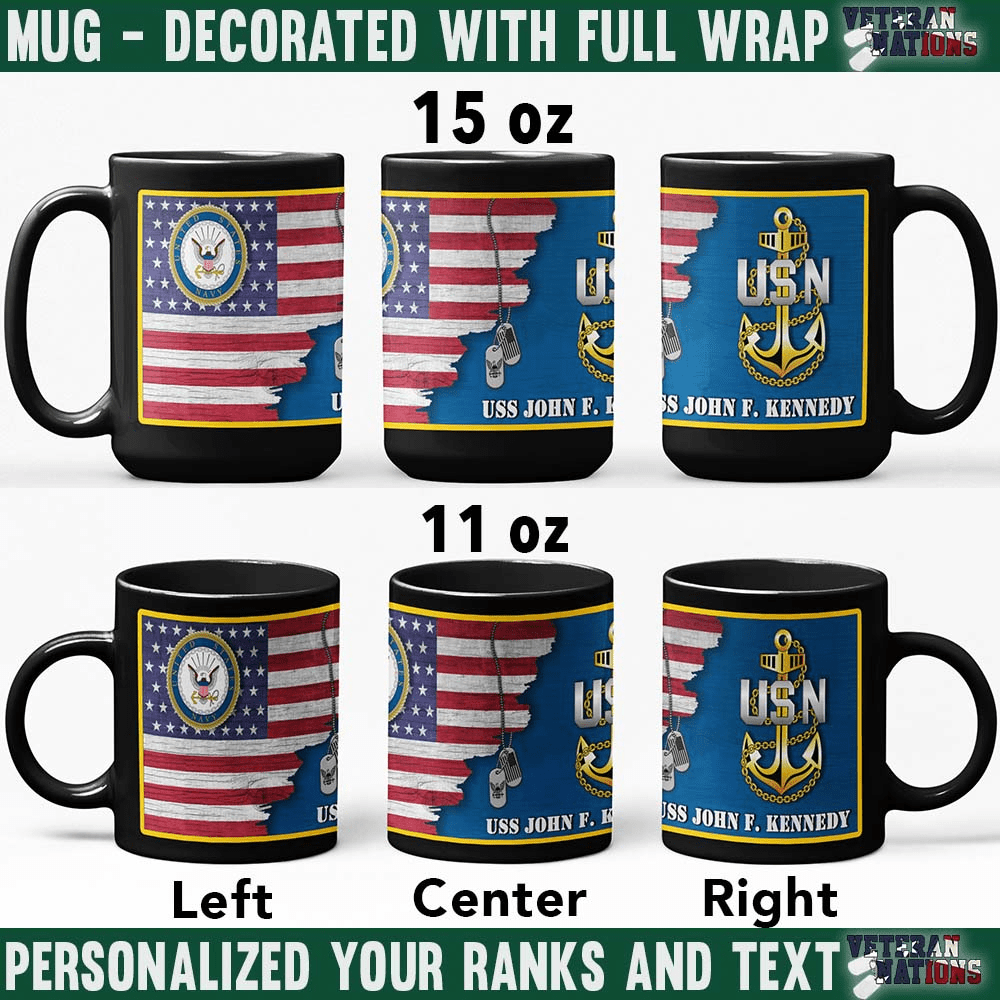 US Navy Collar - Personalized 11oz - 15oz Black Mug-Mug-Personalized-Navy-Collar-Veterans Nation