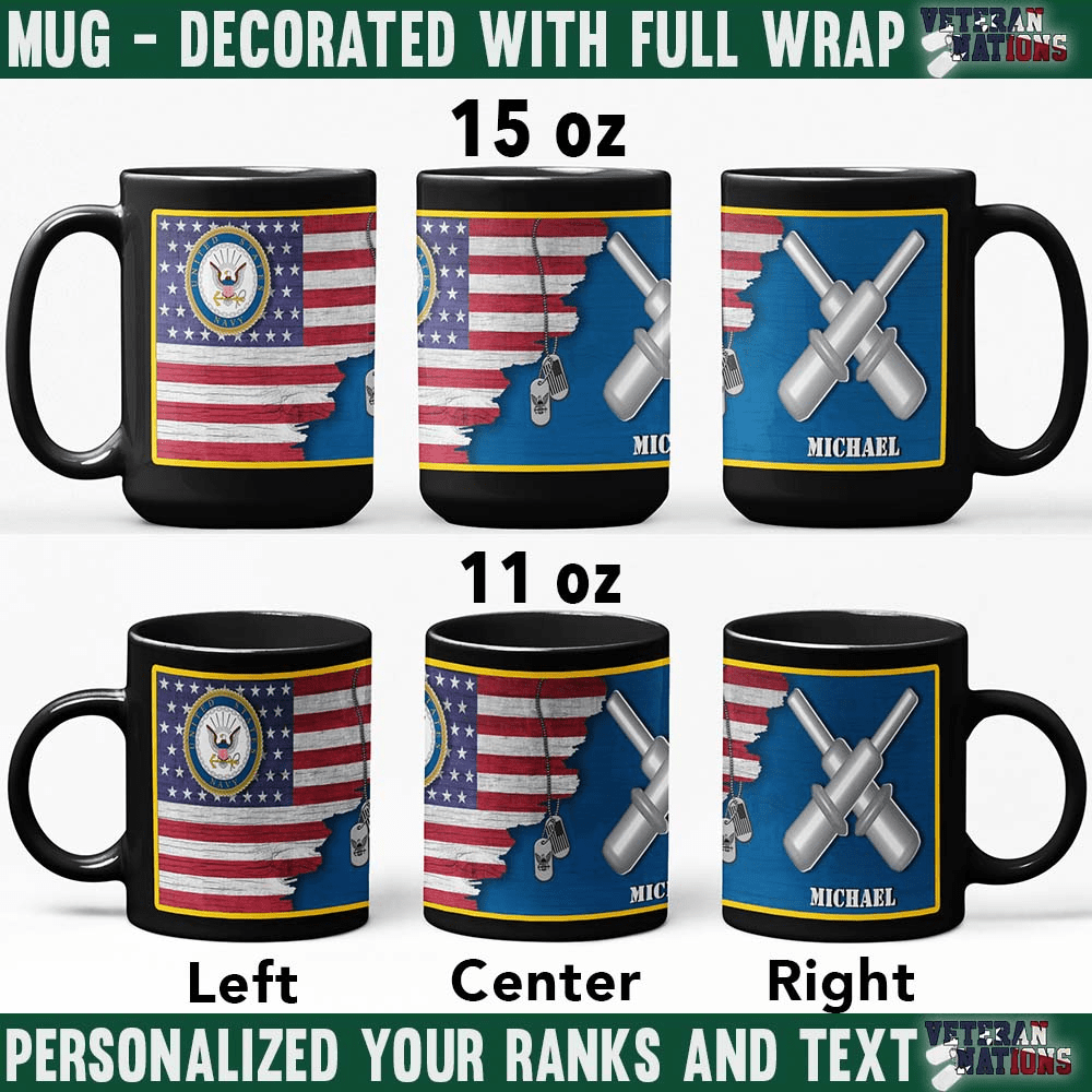 US Navy Rate - Personalized 11oz - 15oz Black Mug-Mug-Personalized-Navy-Rate-Veterans Nation