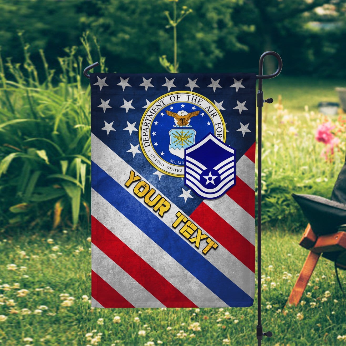 Personalized US Military Logo/Insignia and Text D02 Garden Flag/Yard Flag 12 inches x 18 inches Twin-Side Printing-GDFlag-Personalized-Veterans Nation