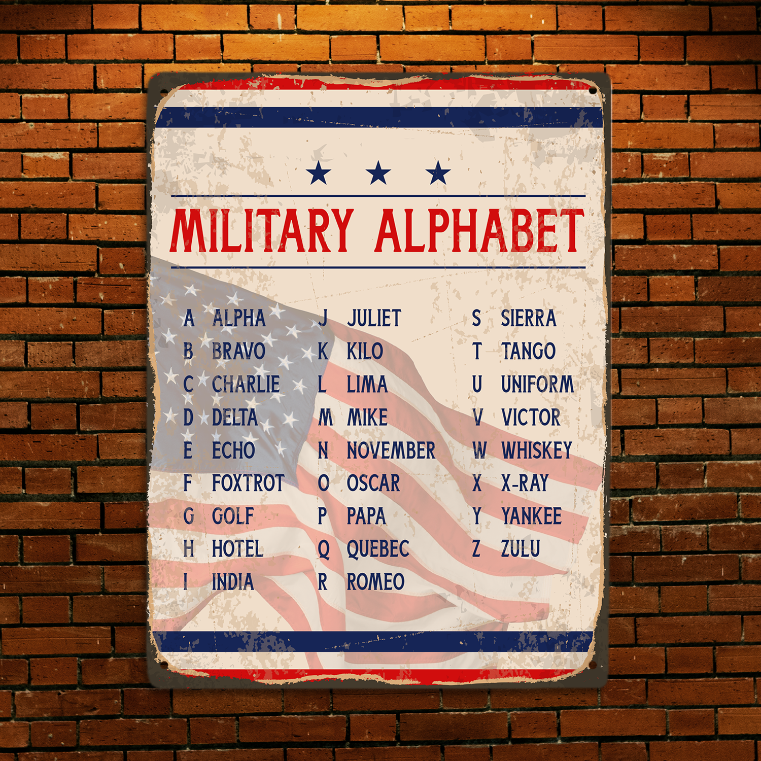 Military Alphabet Metal Sign-MetalSign-AllBranch-Veterans Nation
