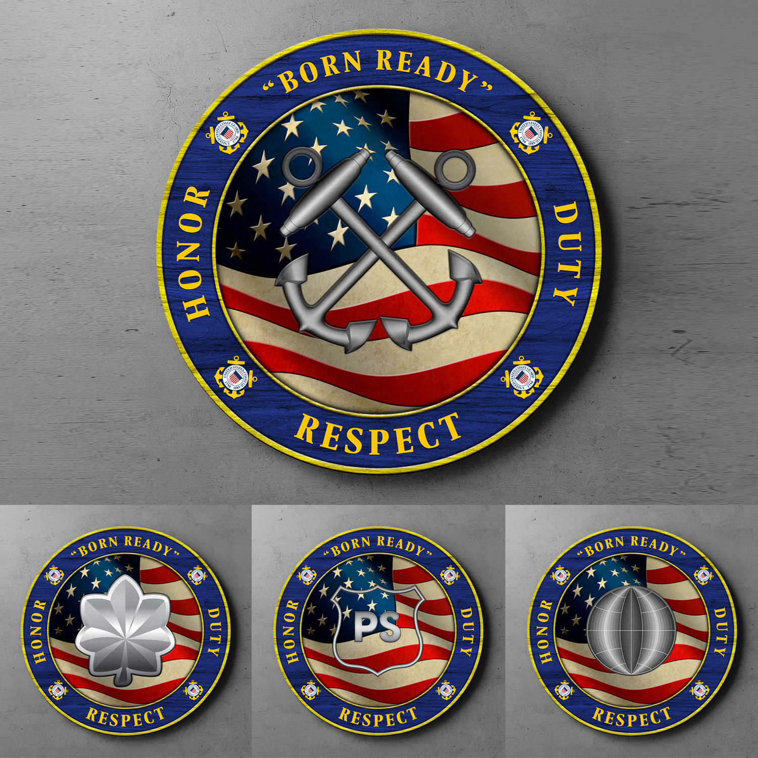 Custom Round Wood Sign, Military Mottos, Core Values With Military Ranks/Insignia-Round Sign-Veterans Nation