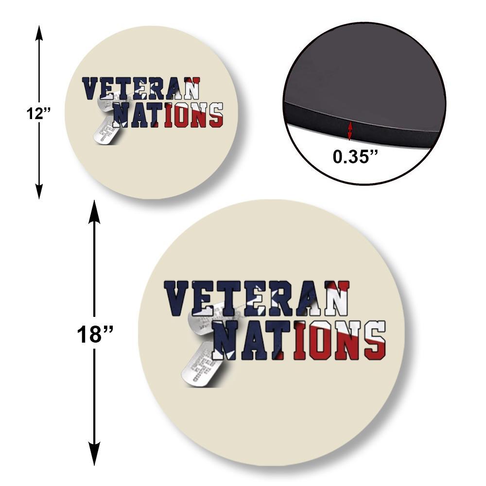 Custom Round Wood Sign, Half USA Flag With Military Ranks/Insignia-Round Sign-Veterans Nation