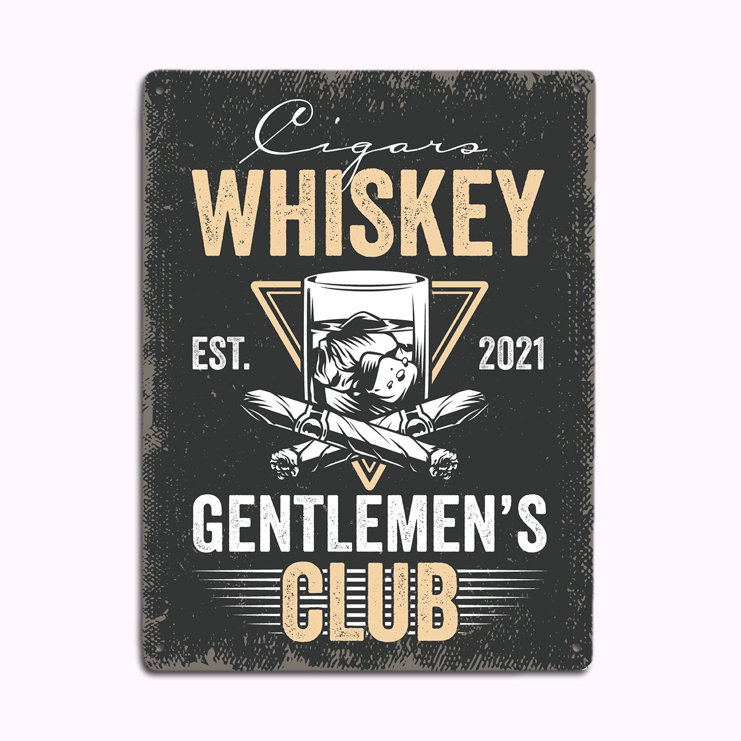 Cigars Whiskey Gentlemen's Club, Custom Metal Signs-Kustom-Veterans Nation