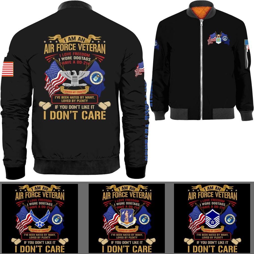 I Am A Veteran Bomber Jacket-Bomber-AllBranch-Veterans Nation