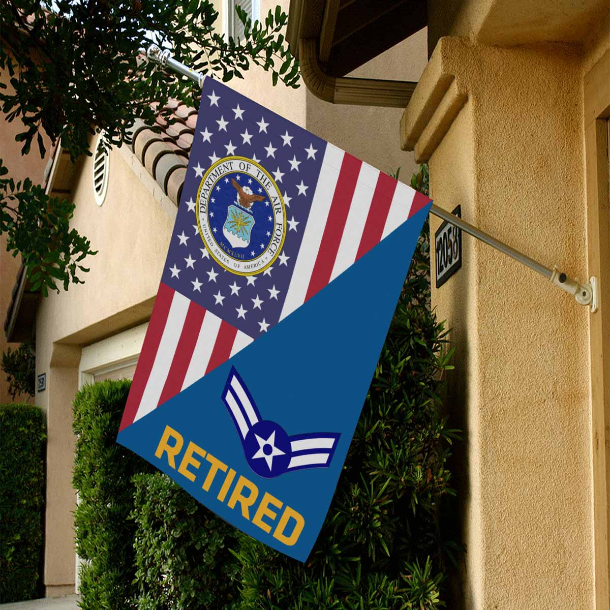 US Air Force E-3 Airman First Class A1C Retired House Flag 28 inches x 40 inches Twin-Side Printing-HouseFlag-USAF-Ranks-Veterans Nation