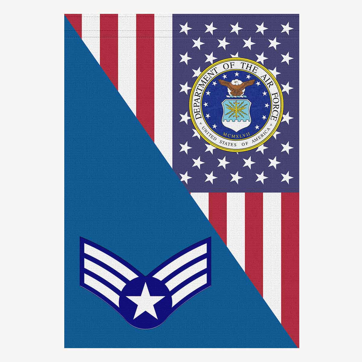 US Air Force E-4 Buck Sergeant House Flag 28 inches x 40 inches Twin-Side Printing-HouseFlag-USAF-Ranks-Veterans Nation