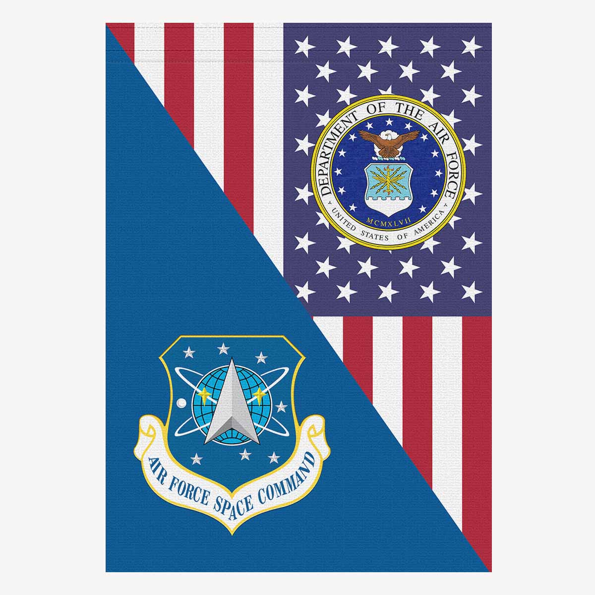 US Air Force Space Command House Flag 28 inches x 40 inches Twin-Side Printing-HouseFlag-USAF-Shield-Veterans Nation