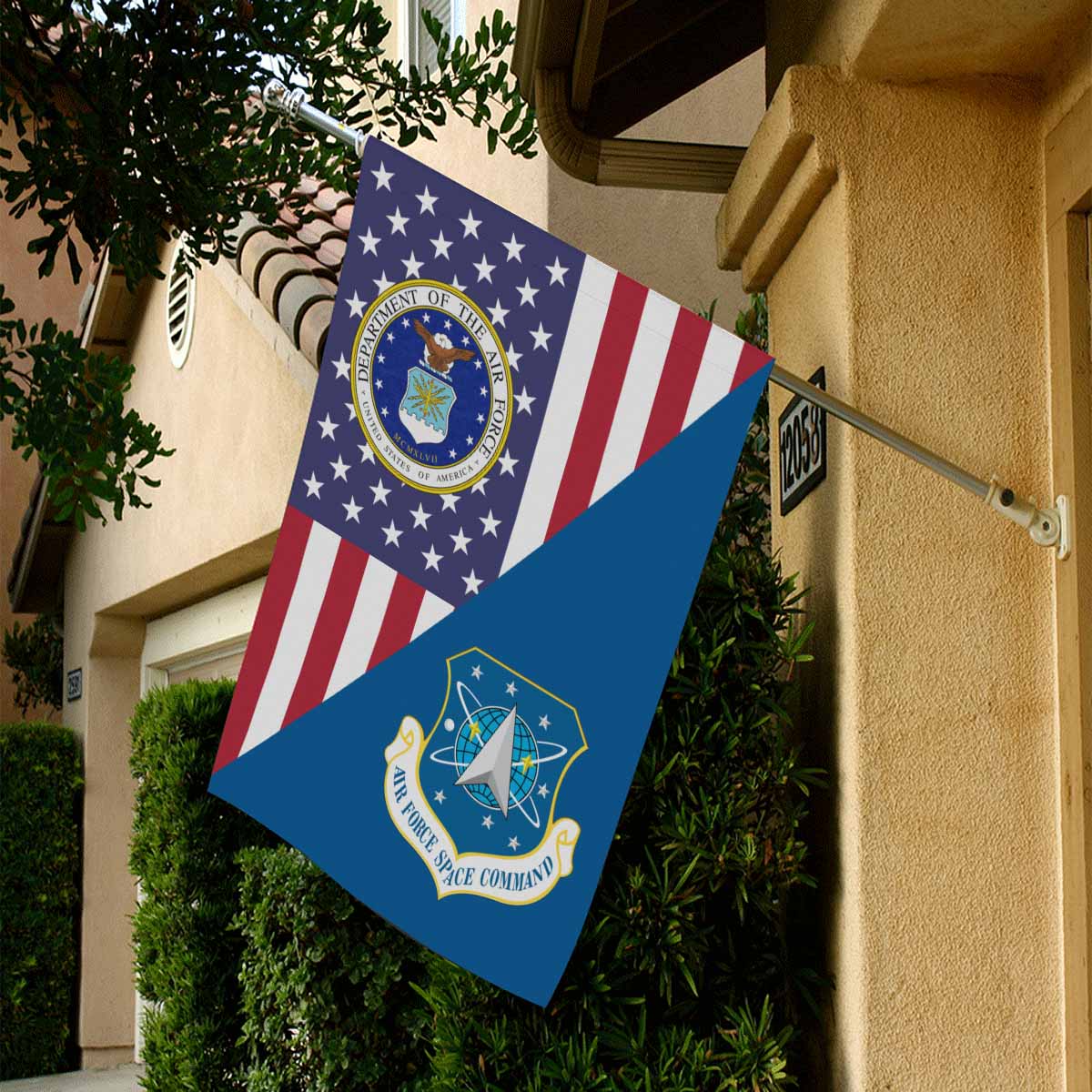 US Air Force Space Command House Flag 28 inches x 40 inches Twin-Side Printing-HouseFlag-USAF-Shield-Veterans Nation