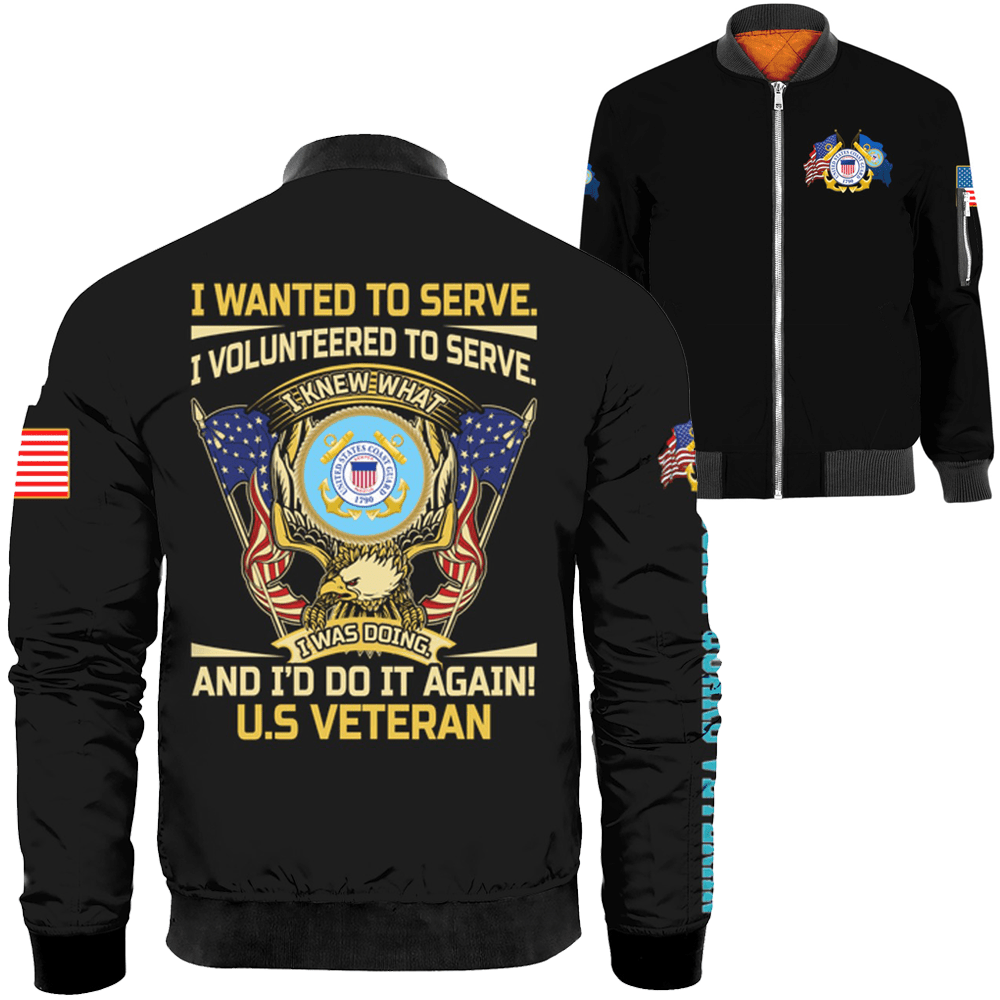 US Veteran Military Logo Bomber Jacket-Bomber-AllBranch-Veterans Nation