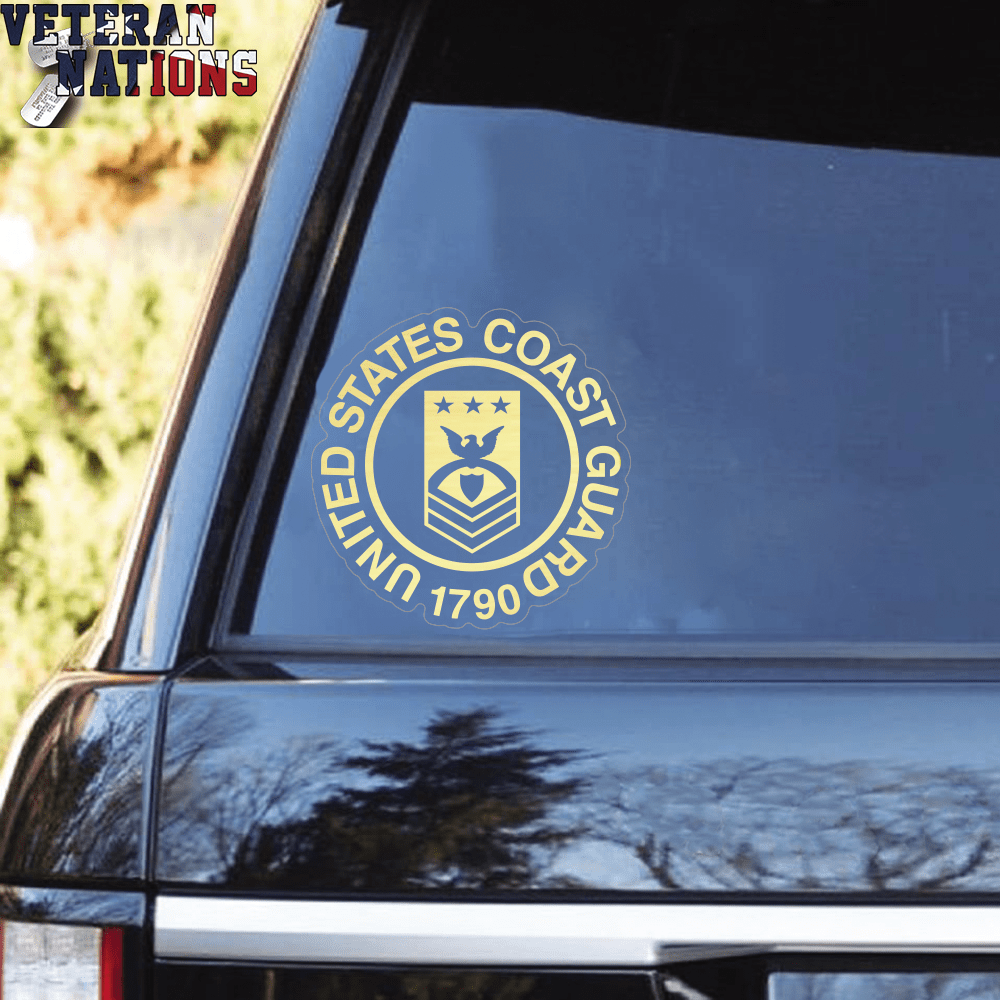 USCG Ranks Clear Stickers-Decal-USCG-Collar-Veterans Nation