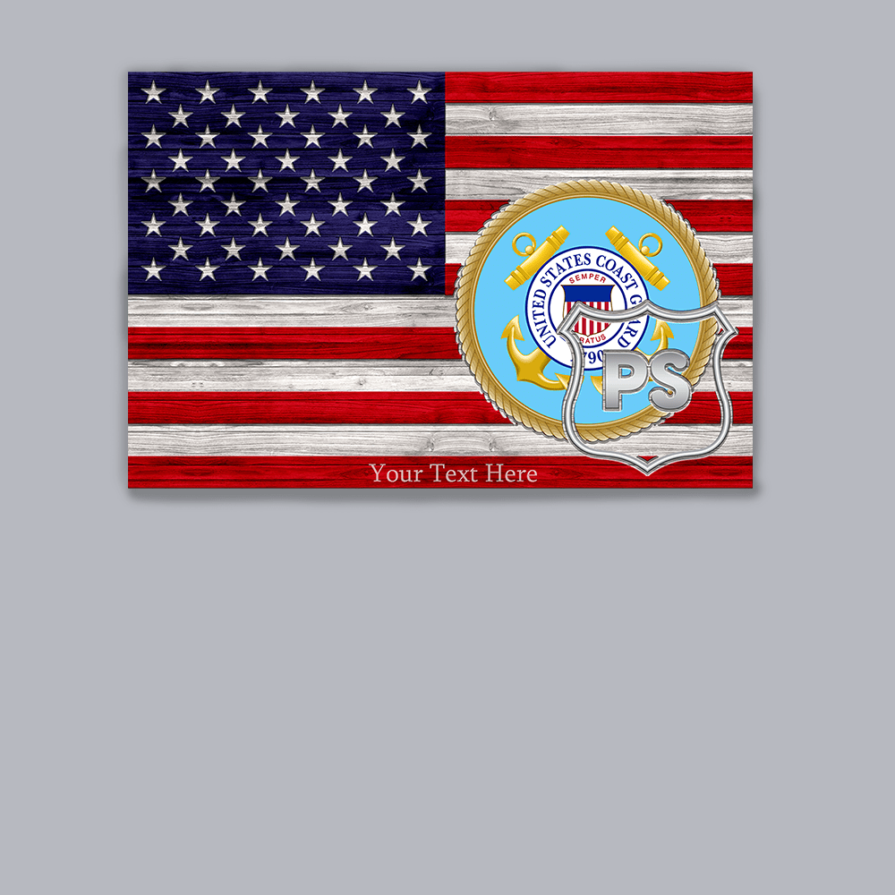 Personalized Canvas 1.5in Frame - American Flag With Military Ranks/Insignia - Personalized Text & Ranks/Insignia-Canvas-Personalized-AllBranch-Veterans Nation
