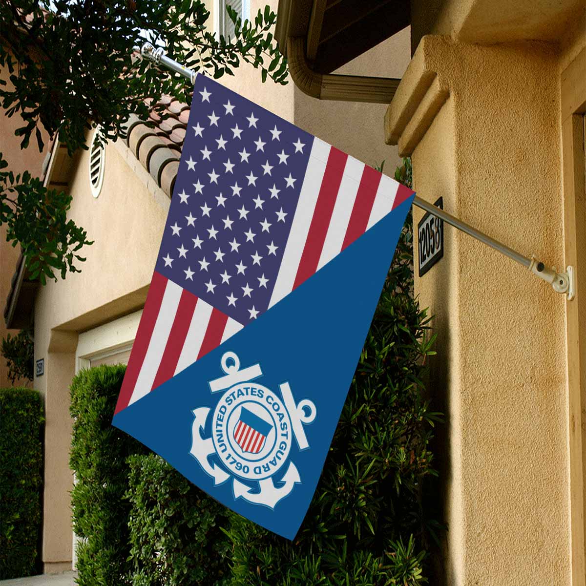 US Coast Guard House Flag 28 inches x 40 inches Twin-Side Printing-HouseFlag-USCG-Logo-Veterans Nation