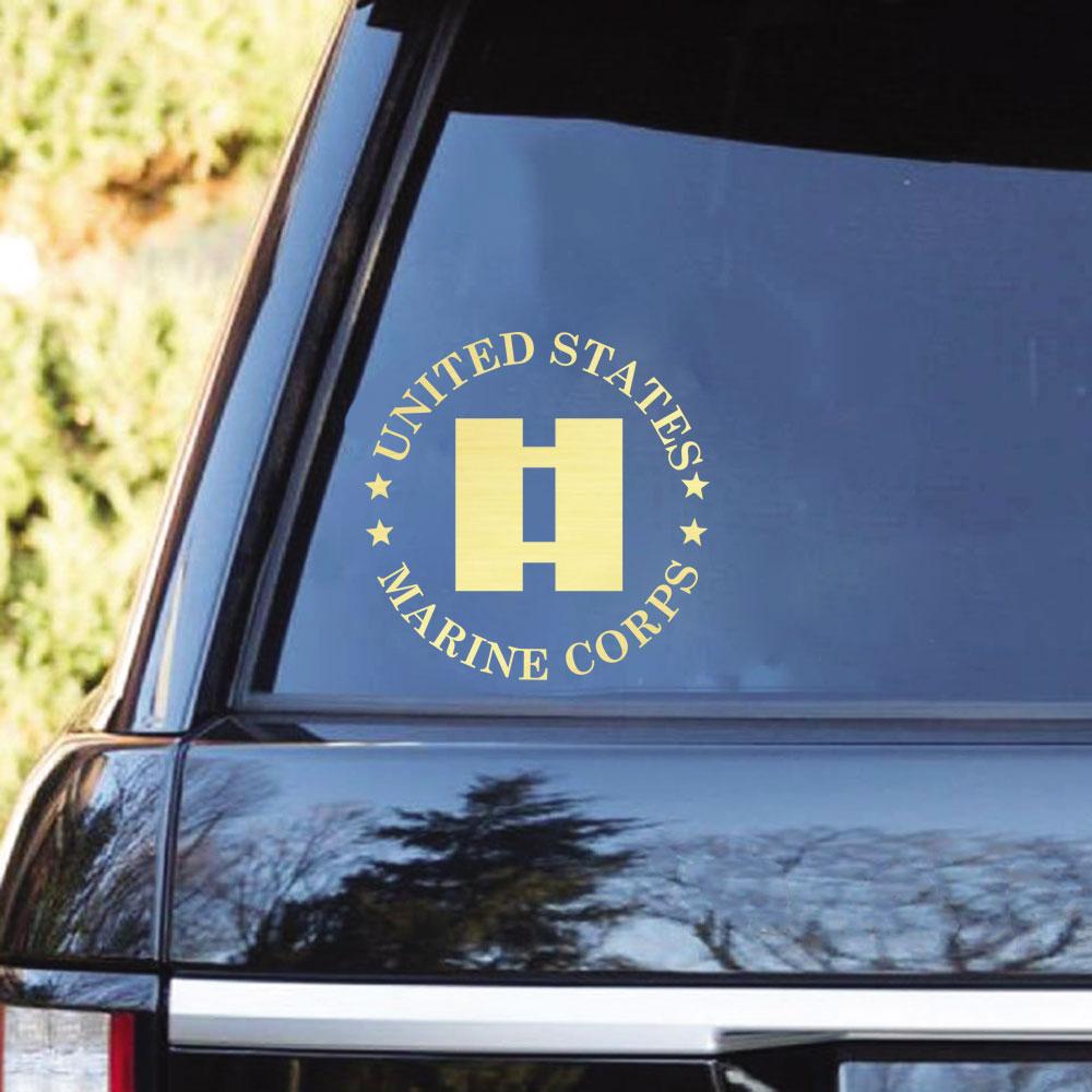 USMC Officer Ranks Clear Stickers