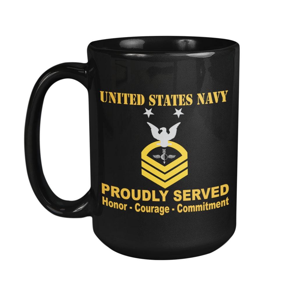 US Navy AG E-9 15 oz. Black Mug-Mug-Navy-Rating-Veterans Nation