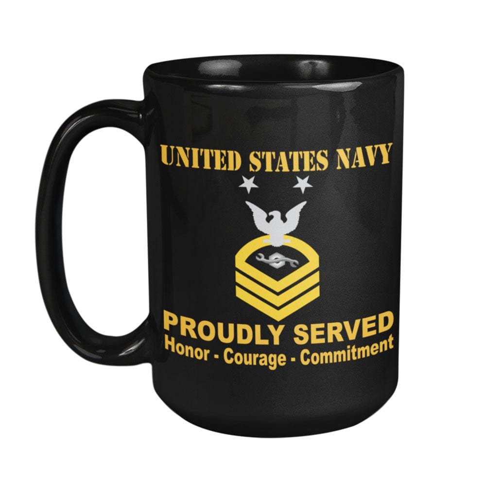 US Navy CM E-9 15 oz. Black Mug-Mug-Navy-Rating-Veterans Nation