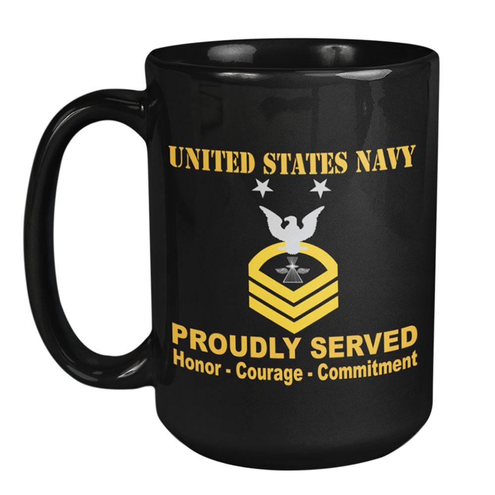 US Navy PH E-9 15 oz. Black Mug-Mug-Navy-Rating-Veterans Nation