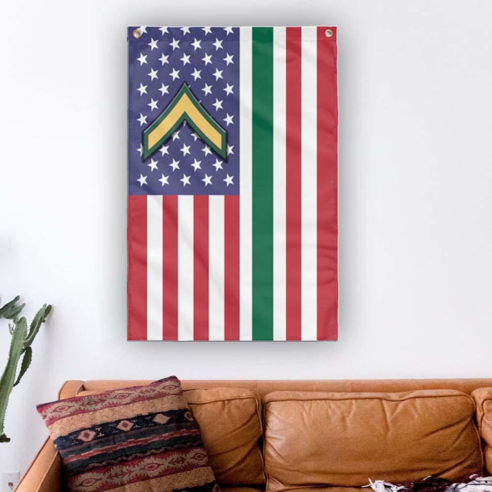 US Army E-2 Private Second Class E2 PV2 Enlisted Soldier Wall Flag 3x5 ft Single Sided Print-WallFlag-Army-Ranks-Veterans Nation