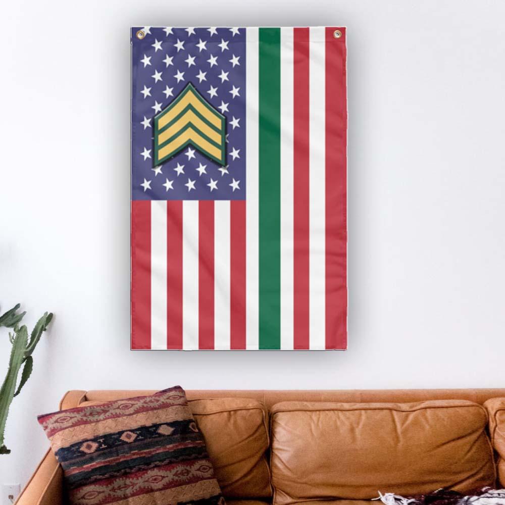US Army E-5 Sergeant E5 SGT Noncommissioned Officer Wall Flag 3x5 ft Single Sided Print-WallFlag-Army-Ranks-Veterans Nation