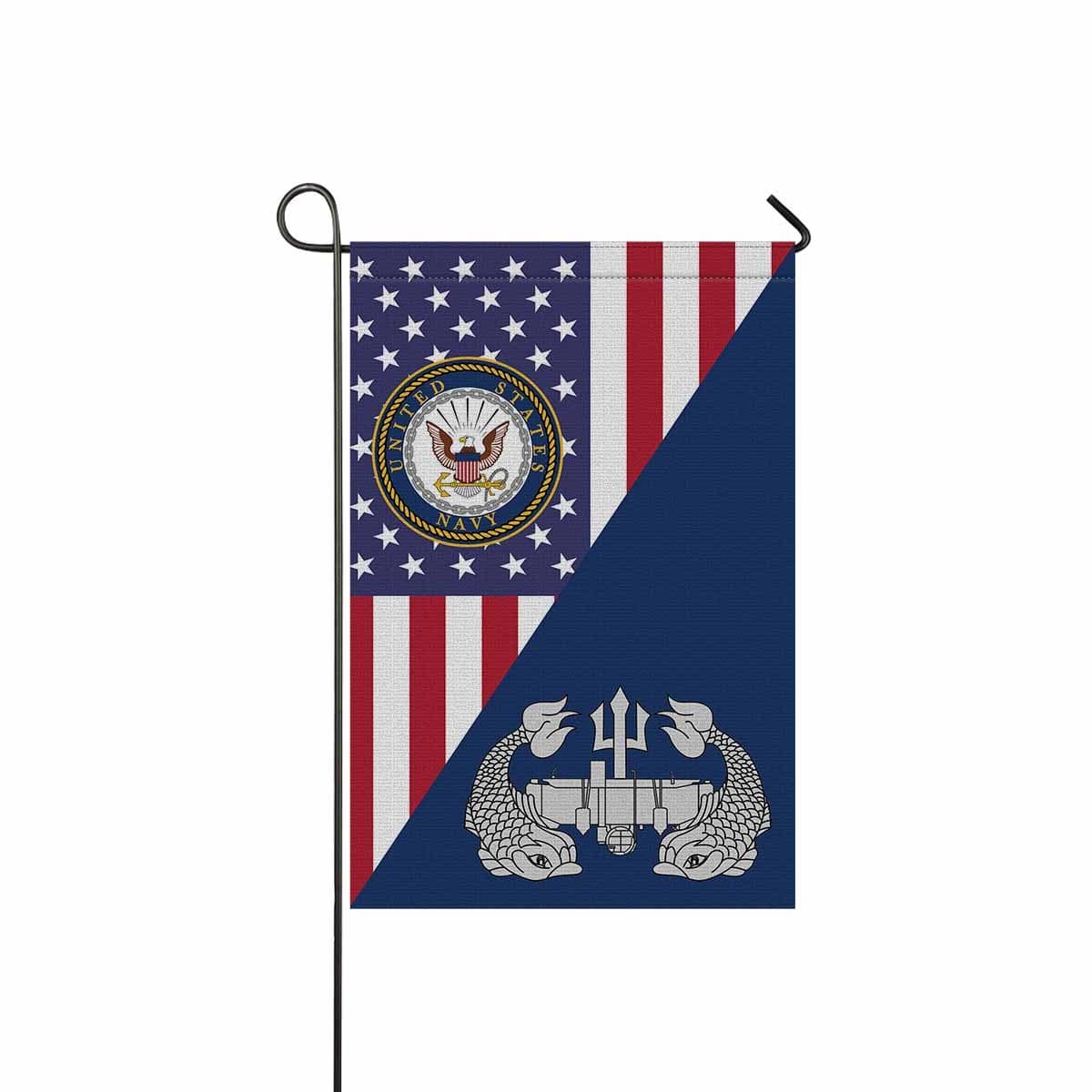 US Navy Deep Submergence Enlisted Badge Garden Flag/Yard Flag 12 inches x 18 inches Twin-Side Printing-GDFlag-Navy-Badge-Veterans Nation