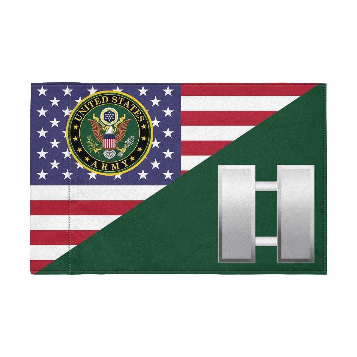 US Army O-3 Motorcycle Flag 9" x 6" Twin-Side Printing D01-MotorcycleFlag-Army-Veterans Nation