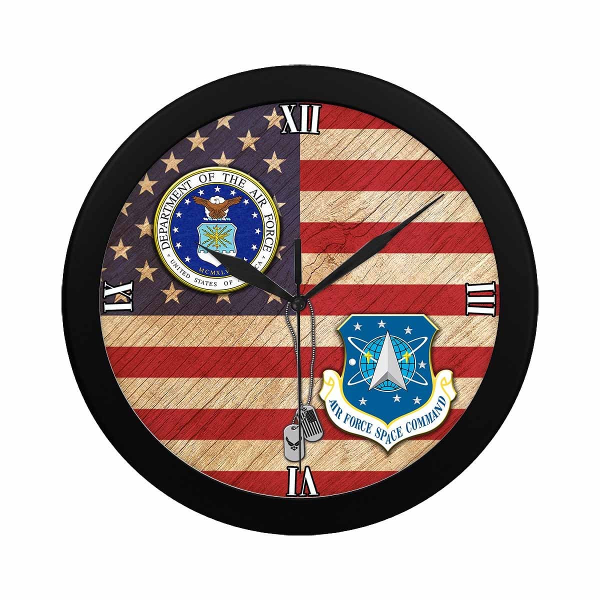 US Air Force Space Command Wall Clock-WallClocks-USAF-Shield-Veterans Nation