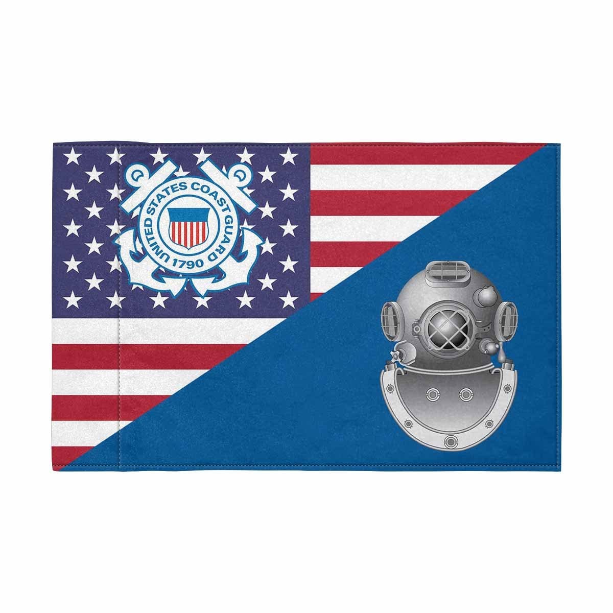 USCG ND Motorcycle Flag 9" x 6" Twin-Side Printing D01-MotorcycleFlag-USCG-Veterans Nation