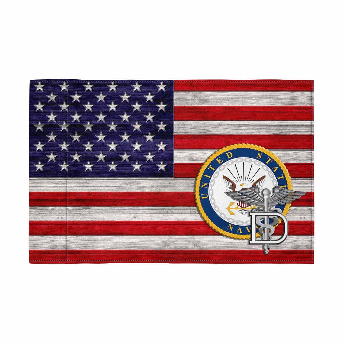 US Navy Dental Technician Navy DT Motorcycle Flag 9" x 6" Twin-Side Printing D02-MotorcycleFlag-Navy-Veterans Nation