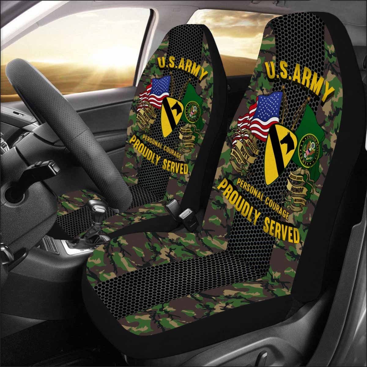 US Army 1st Cavalry Division Car Seat Covers (Set of 2)-SeatCovers-Army-CSIB-Veterans Nation