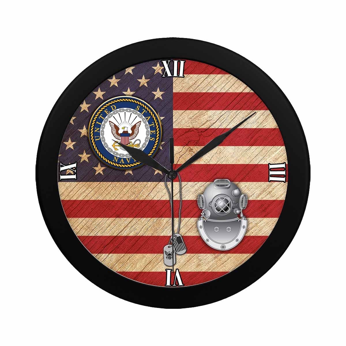 US Navy Diver Navy ND Wall Clock-WallClocks-Navy-Rate-Veterans Nation
