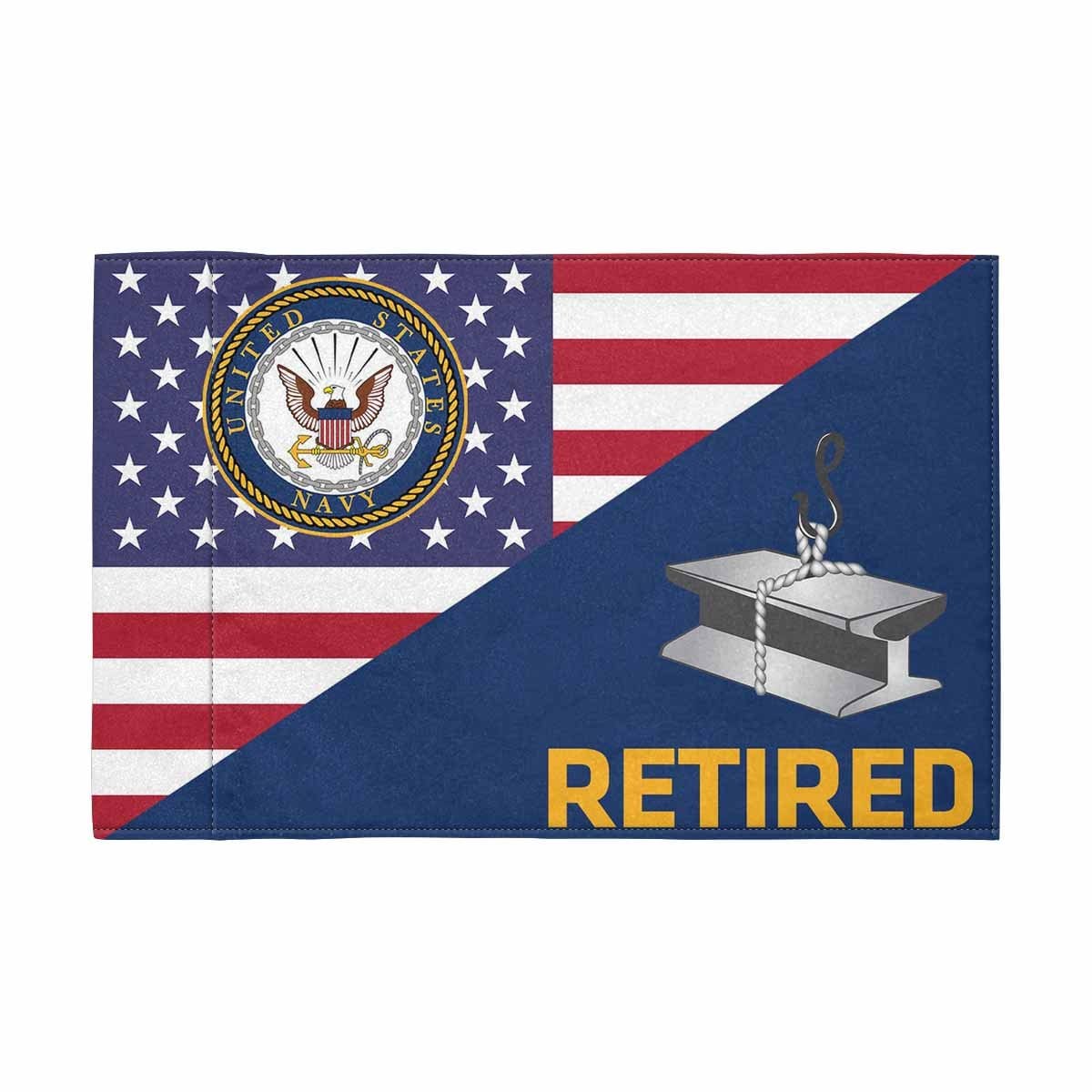 US Navy Steelworker Navy SW Retired Motorcycle Flag 9" x 6" Twin-Side Printing D01-MotorcycleFlag-Navy-Veterans Nation