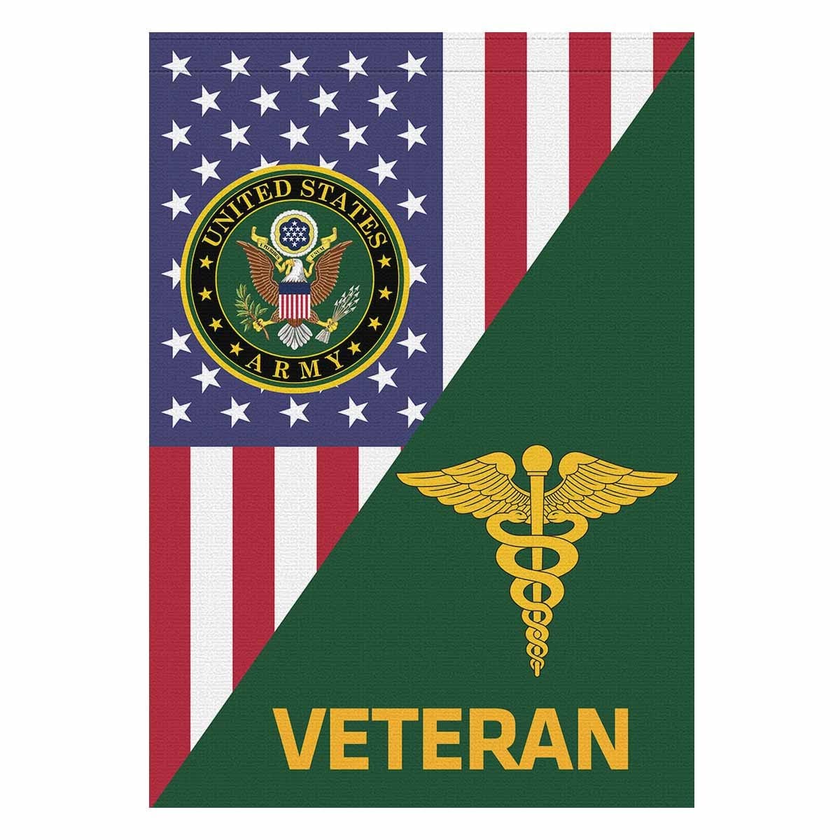 US Army Medical Corps Veteran House Flag 28 Inch x 40 Inch Twin-Side Printing-HouseFlag-Army-Branch-Veterans Nation