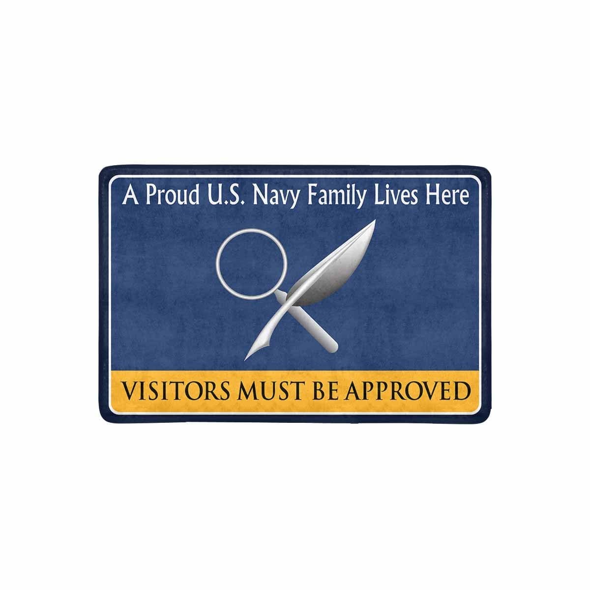 Navy Intelligence Specialist Navy IS Family Doormat - Visitors must be approved (23,6 inches x 15,7 inches)-Doormat-Navy-Rate-Veterans Nation