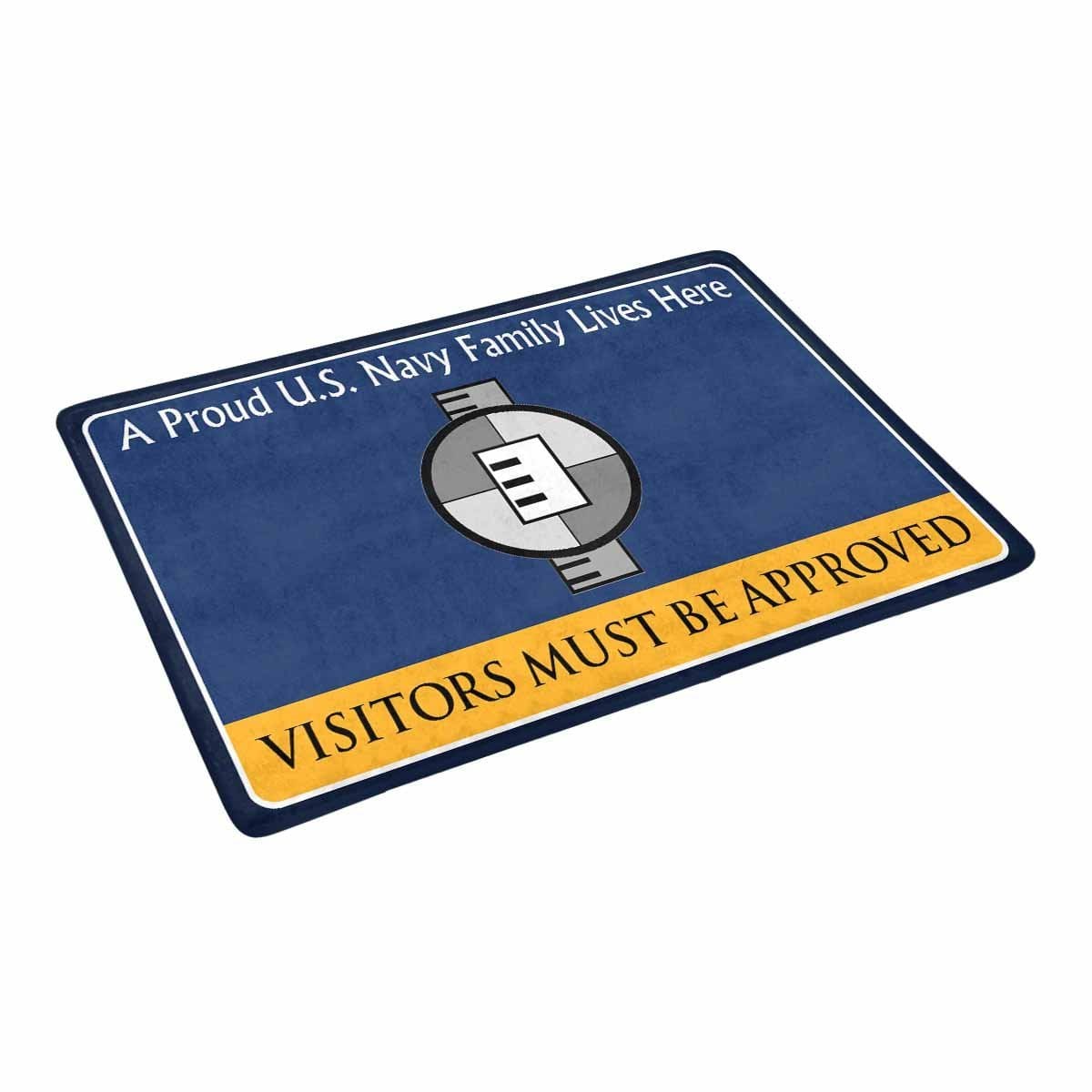 Navy Engineering Aide Navy EA Family Doormat - Visitors must be approved (23,6 inches x 15,7 inches)-Doormat-Navy-Rate-Veterans Nation