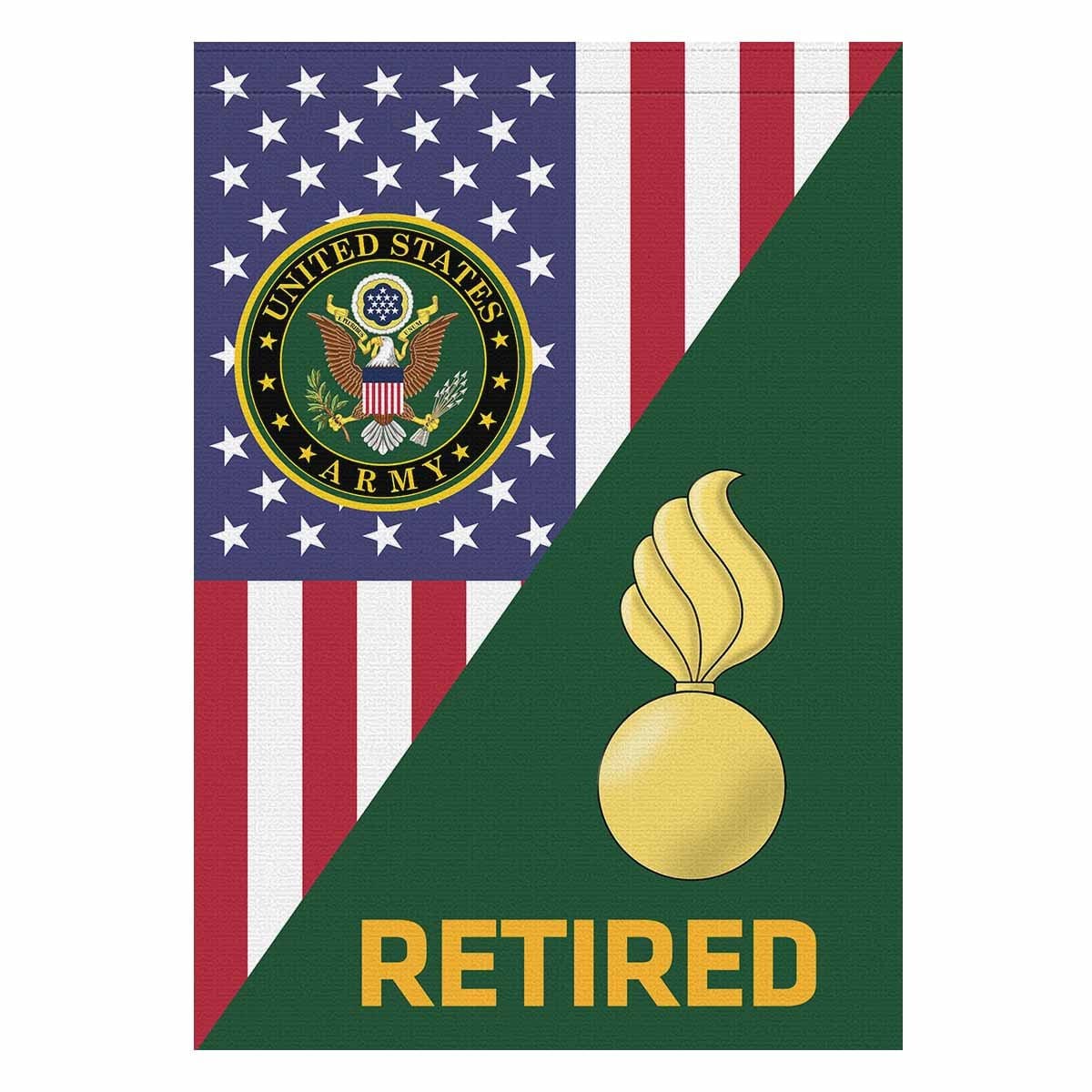 US Army Ordnance Corps Retired House Flag 28 Inch x 40 Inch Twin-Side Printing-HouseFlag-Army-Branch-Veterans Nation