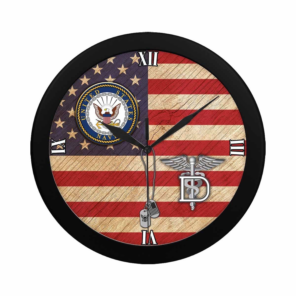 US Navy Dental Technician Navy DT Wall Clock-WallClocks-Navy-Rate-Veterans Nation