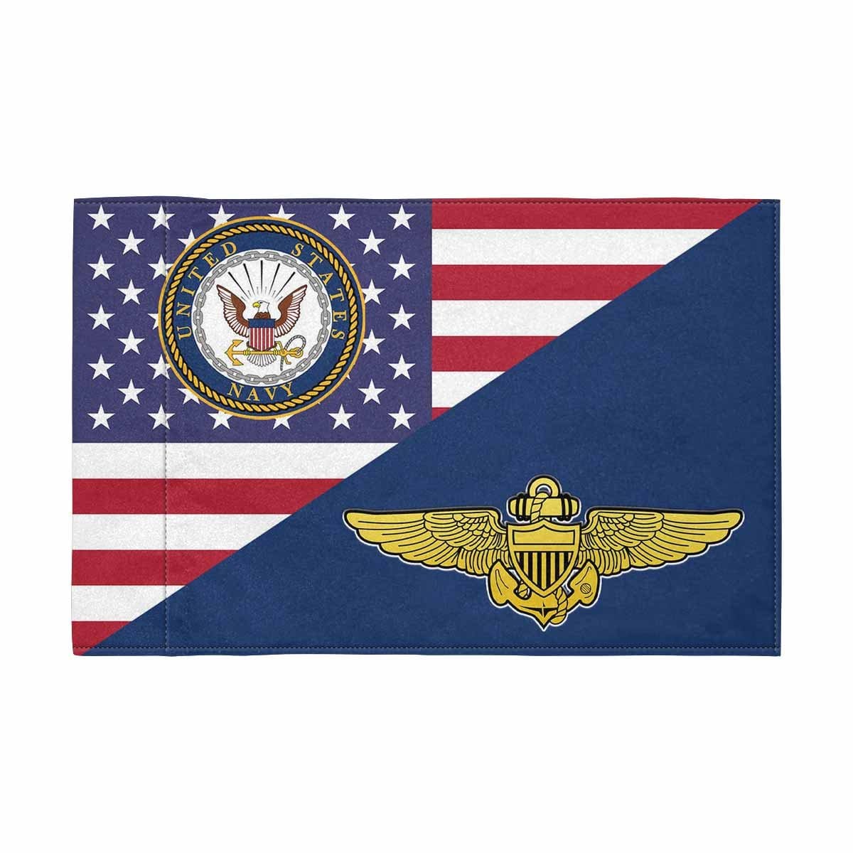 US Navy Naval Aviator Motorcycle Flag 9" x 6" Twin-Side Printing D01-MotorcycleFlag-Navy-Veterans Nation